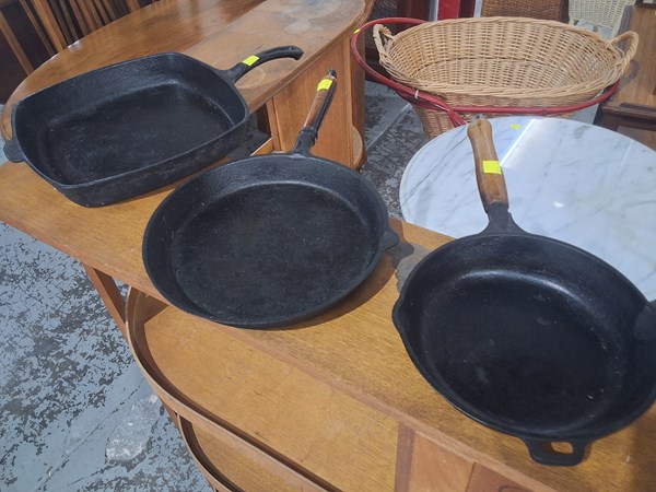 Lot 378 - CAST IRON PANS