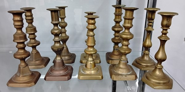 Lot 1336 - BRASS CANDLESTICKS