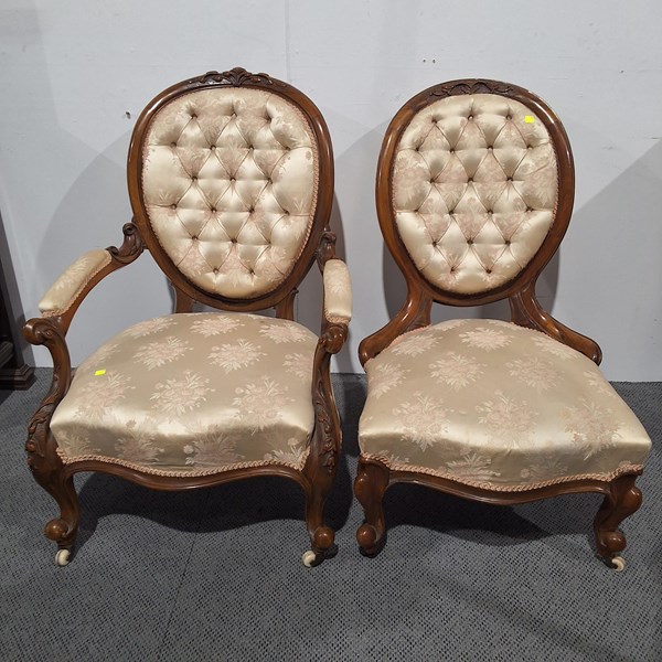 Lot 86 - GRANDMOTHER AND GRANDFATHER CHAIRS