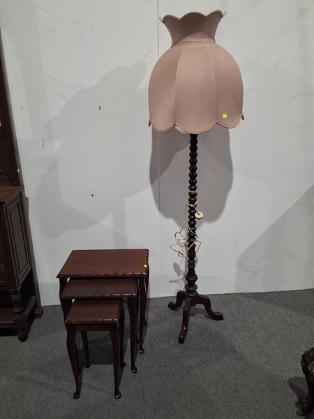 Lot 406 - STANDARD LAMP ANDTABLES