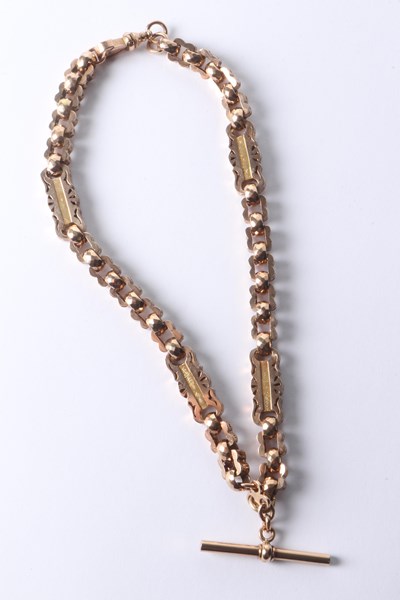 Lot 1009 - GOLD WATCH CHAIN