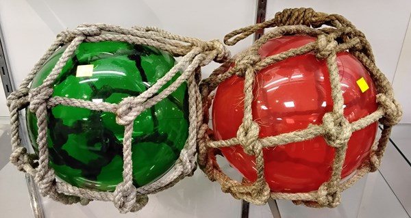 Lot 1249 - COLOURED GLASS FISHING FLOATS