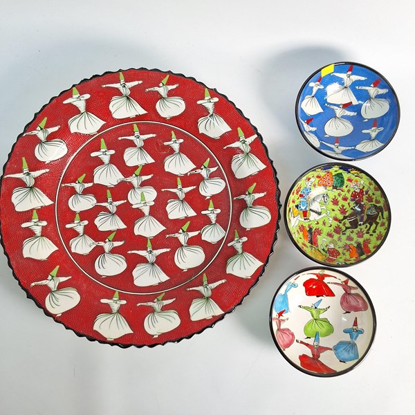 Lot 1281 - HAND PAINTED TURKISH BOWLS