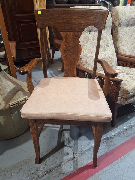 Lot 144 - OAK ARMCHAIR