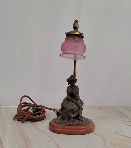 Lot 1188 - SPELTER FIGURAL LAMP