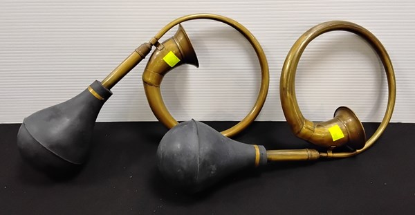 Lot 1268 - PAIR OF CAR HORNS