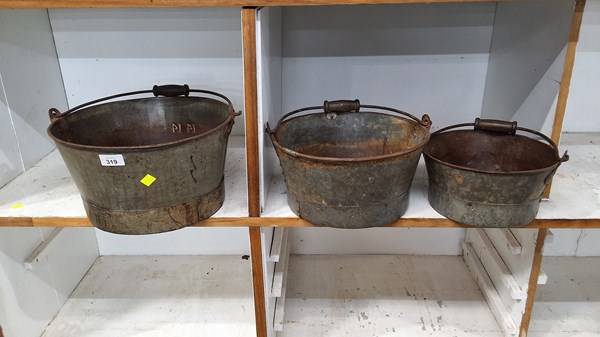 Lot 319 - SET OF THREE FEED BUCKETS