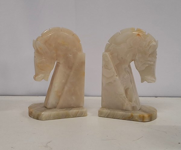 Lot 1281 - HORSE HEAD BOOKENDS