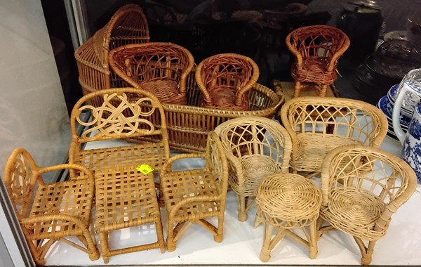 Lot 1400 - MINIATURE CANE FURNITURE