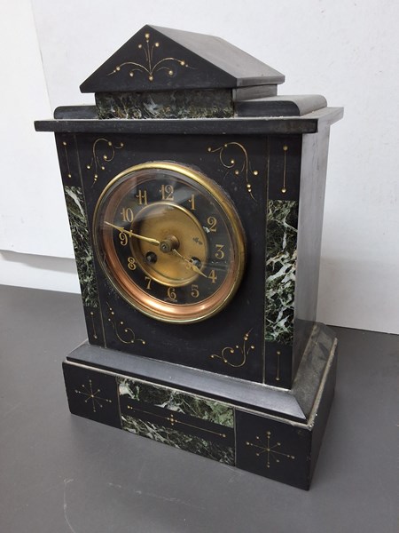 Lot 1246 - SLATE MANTEL CLOCK