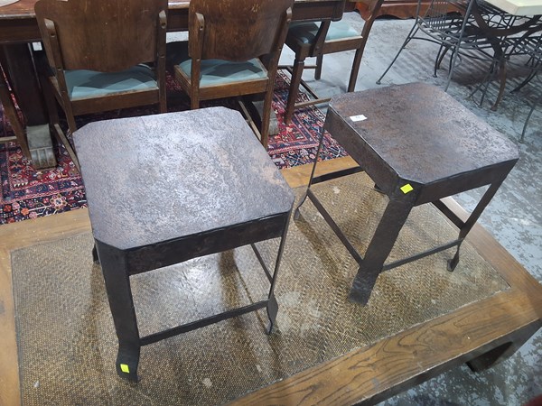 Lot 82 - PAIR OF STOOLS