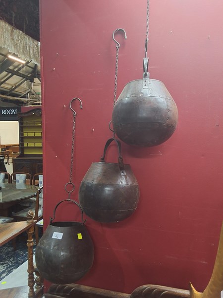 Lot 43 - THREE HANGING POTS