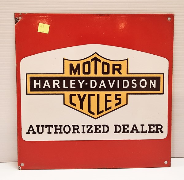 Lot 1203 - ENAMEL HARLEY DAVIDSON SIGN