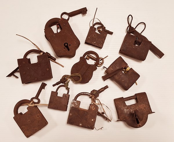 Lot 1198 - TEN PADLOCKS