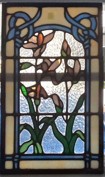 Lot 1262 - STAINED GLASS PANEL