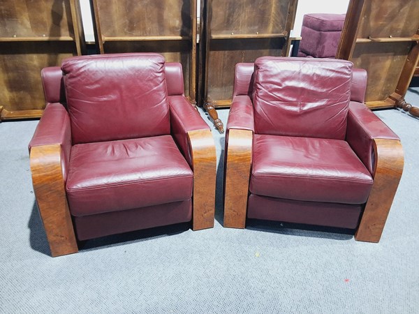 Lot 198 - LEATHER ARM CHAIRS