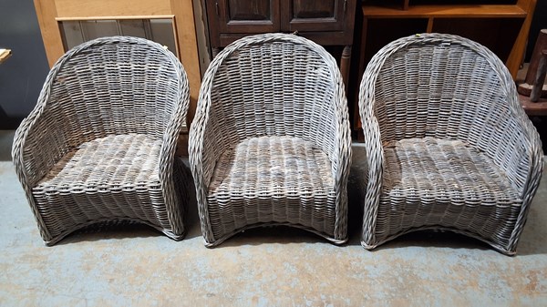 Lot 294 - CANE ARMCHAIRS