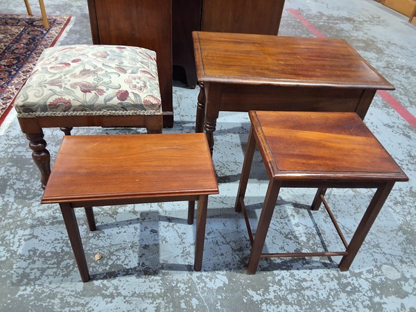 Lot 88 - TWO STOOLS AND TWO SIDE TABLES