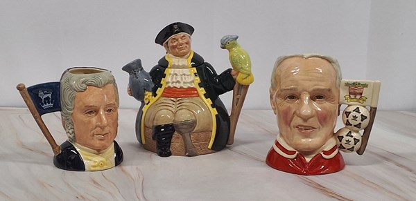 Lot 1275 - ROYAL DOULTON CHARACTER JUGS & TEAPOT