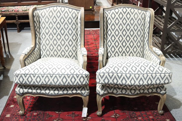 Lot 28 - PAIR OF BERGERE ARMCHAIRS