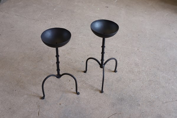 Lot 107 - PAIR OF CANDLE HOLDERS