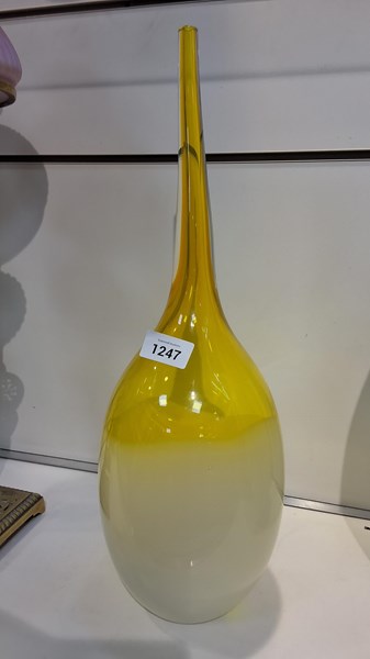 Lot 1247 - YELLOW GLASS VASE