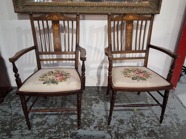 Lot 1 - PAIR OF ARMCHAIRS