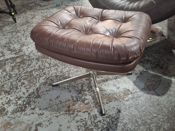 Lot 144 - LEATHER FOOT STOOL