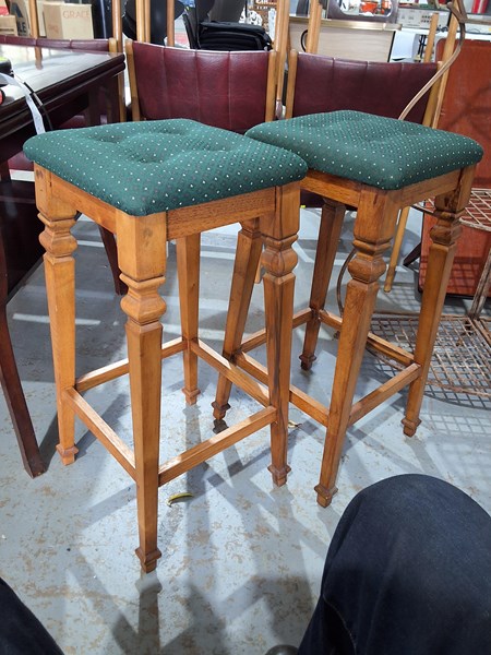 Lot 82 - PAIR OF BAR STOOLS