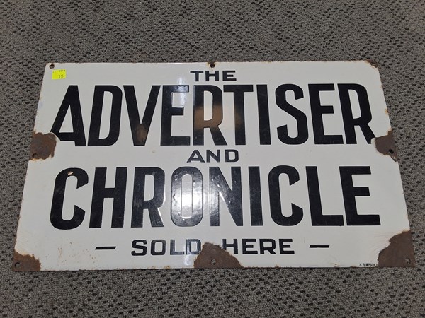 Lot 1203 - ENAMEL NEWSPAPER SIGN