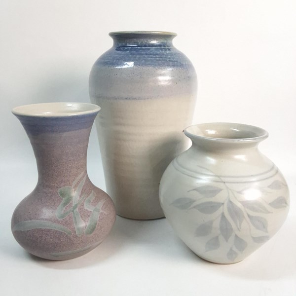 Lot 1160 - THREE STUDIO POTTERY VASES