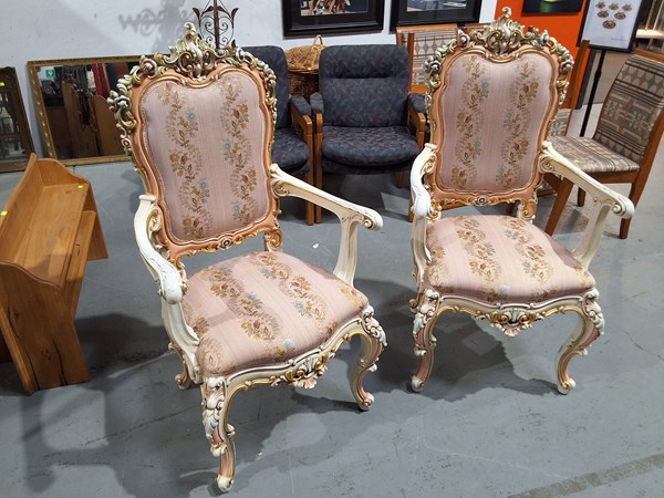 Lot 8 - PAIR OF ARMCHAIRS