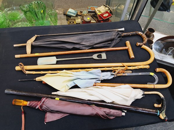 Lot 1163 - WALKING STICKS & UMBRELLAS