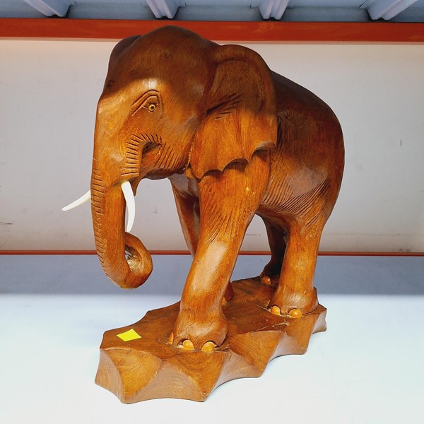 Lot 1365 - CARVED TIMBER ELEPHANT