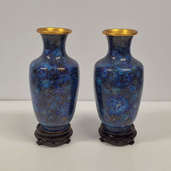 Lot 1329 - CLOISONNE VASES