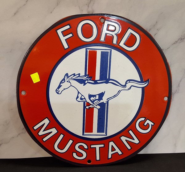 Lot 1250 - ENAMEL MUSTANG SIGN