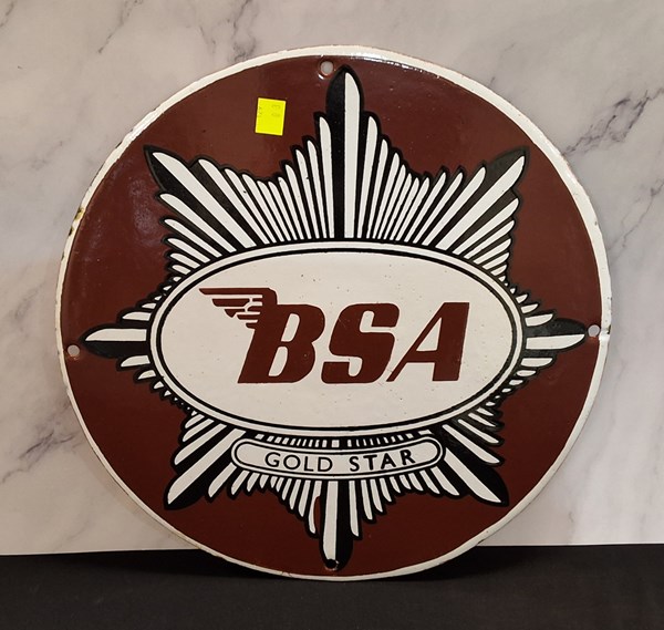 Lot 1257 - ENAMEL BSA MOTORCYCLES SIGN