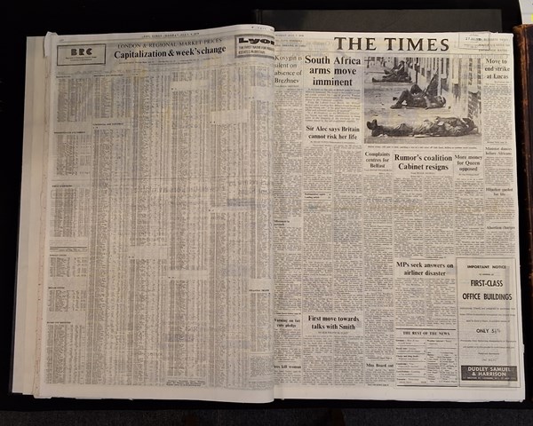 Lot 1193 - THE LONDON TIMES 1970-76. Seven months bound in four volumes