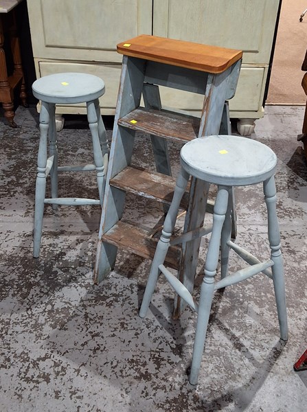 Lot 168 - STEP LADDER AND STOOLS