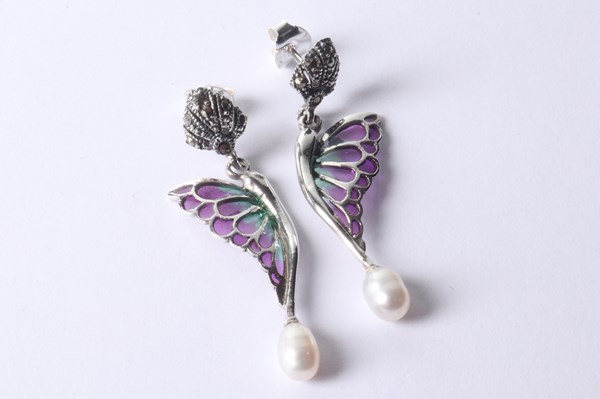 Lot 1019 - SILVER EARRINGS