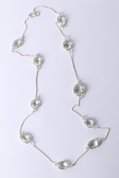 Lot 1034 - SILVER GEMSTONE NECKLACE