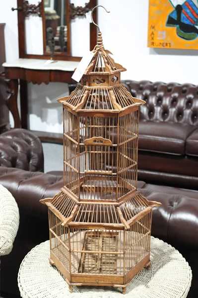 Lot 104 - HANGING PAGODA BIRDCAGE