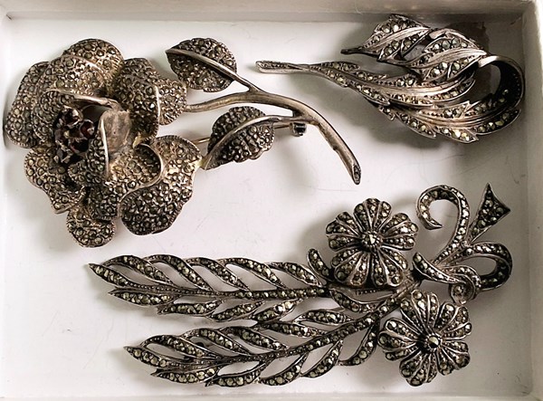 Lot 1037 - MARCASITE BROOCHES