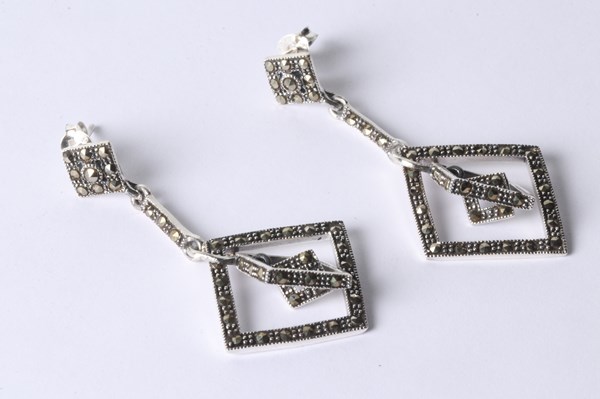 Lot 1033 - SILVER EARRINGS