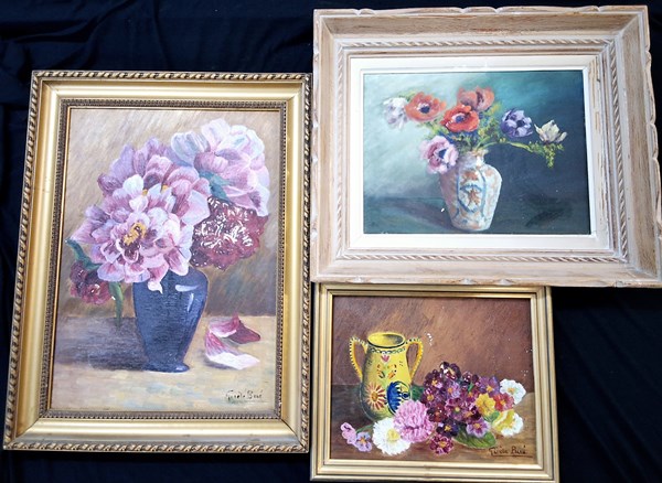 Lot 1102 - FLORAL STILL LIFE PAINTINGS