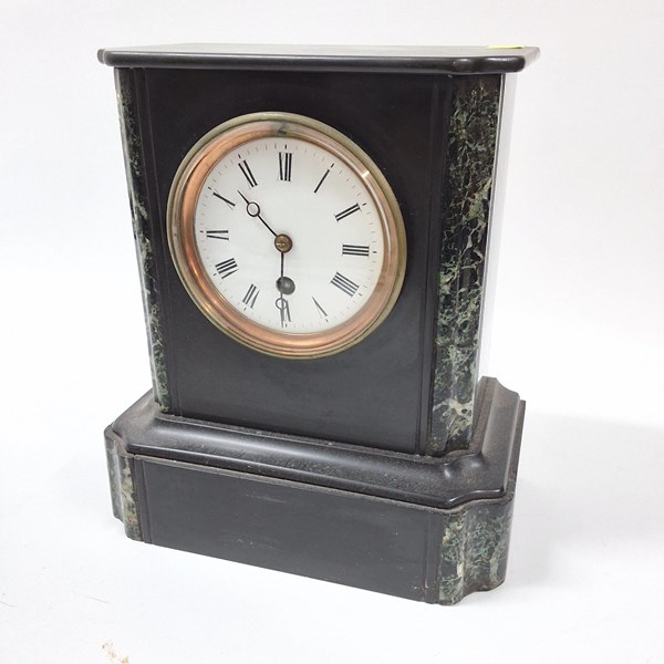 Lot 1323 - SLATE MANTEL CLOCK