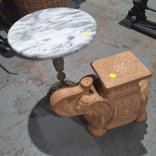 Lot 188 - STOOL & TABLE