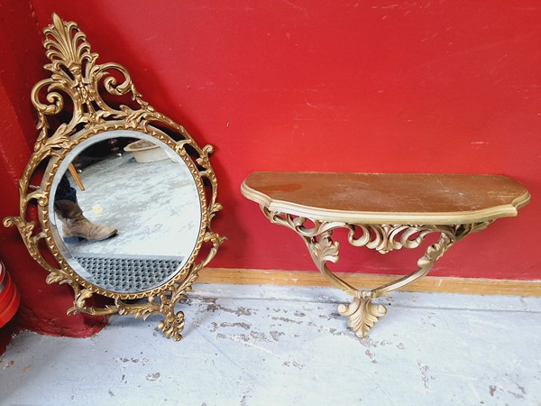 Lot 48 - MIRROR AND CONSOLES TABLE