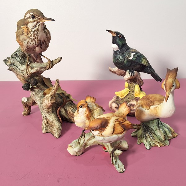 Lot 1340 - BIRD FIGURE GROUPS (4)