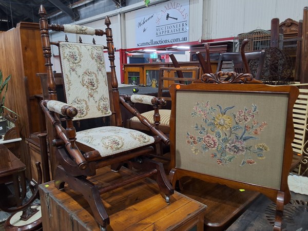 Lot 187 - DEXTER ROCKER & FIRE SCREEN